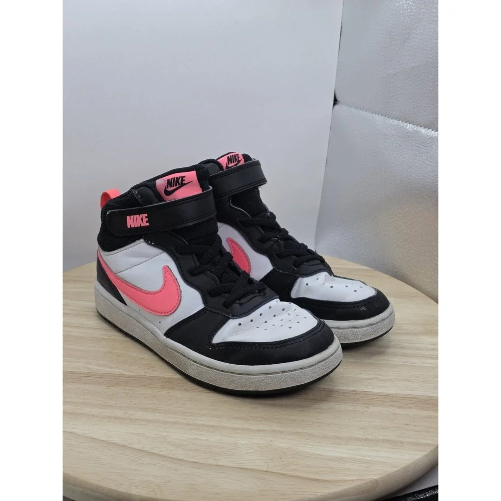 Youth Size 2Y - Nike Court Borough Mid 2 Black Pink Sunset Pulse CD7783-005 Girl - Picture 5 of 8